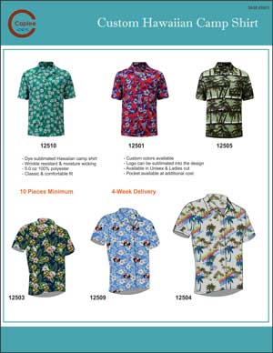 Dye Sub Hawaiian Camp Shirts