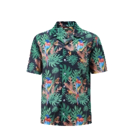 12507  Full Dye-Sub Hawaiian Parrot Camp Shirt